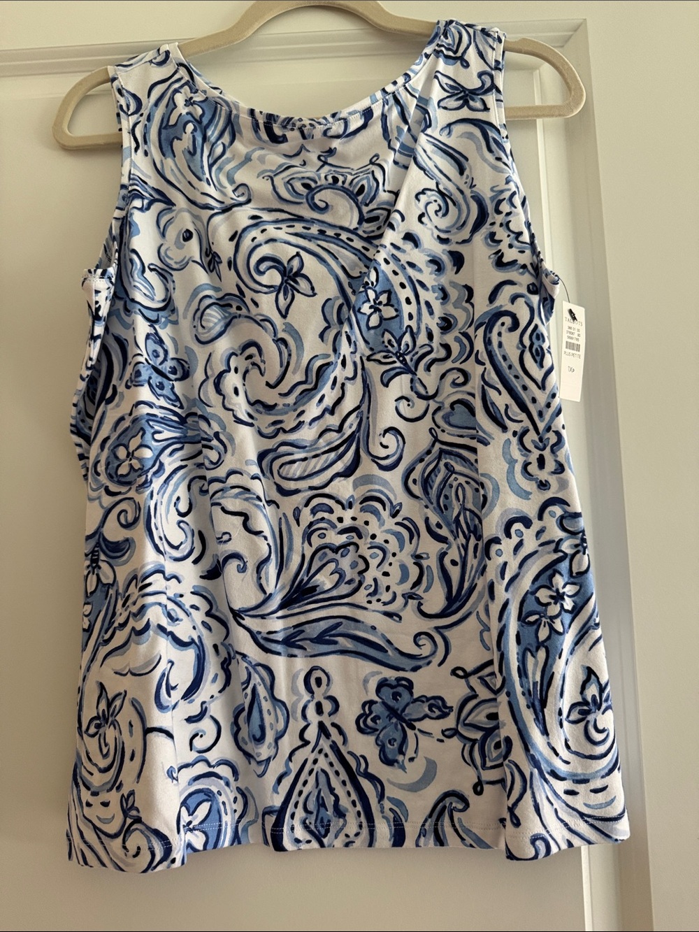 Talbots Sleeveless Blue Paisley Print Women's Tank Top